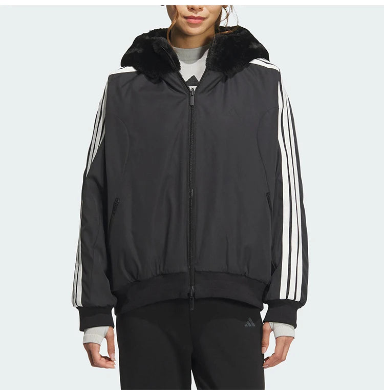 Adidas Official Authentic New Women's Reversible Warm Hooded Jacket JM1051