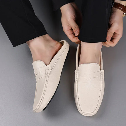 YRZL mocassini estate Slip on mezze scarpe per uomo pantofole in pelle PU Casual traspirante comodi mocassini mocassini scarpe Casual da uomo