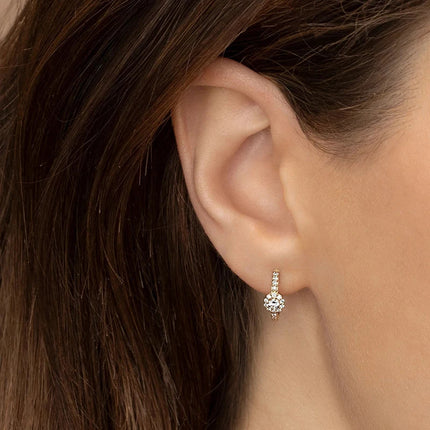 White Color Zircon Hoop Earrings 925 Sterling Silver Needle Cross/Star/Flower/Water Drop Pendant Gold Earrings Luxury Jewelry PlatiNum