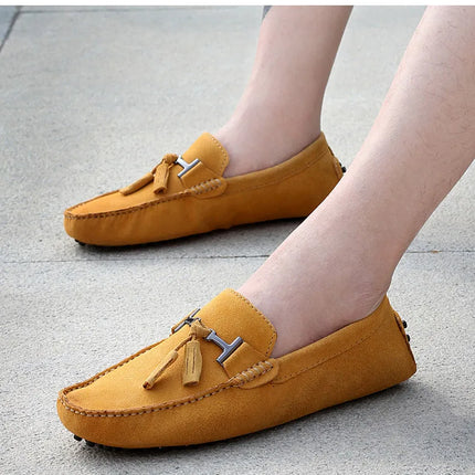 Mocassini da uomo primavera estate scarpe Casual in pelle scamosciata Slip-ons da uomo Luxury Brand Mocassin Man Plus Size 50 51 52 53 per piede grande