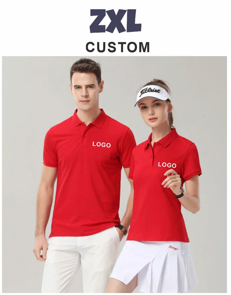 Polo traspirante con logo personalizzato Abbigliamento casual per gruppi aziendali Polo a maniche corte con risvolto Abiti da lavoro Stampa ricamo