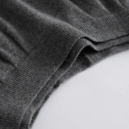 New Women's 100% Pure Cashmere Knitted Full Skirt Autumn Winter High Waisted Mid-calf Ankle-Length Soild Dress Versatile Elegant PlatiNum