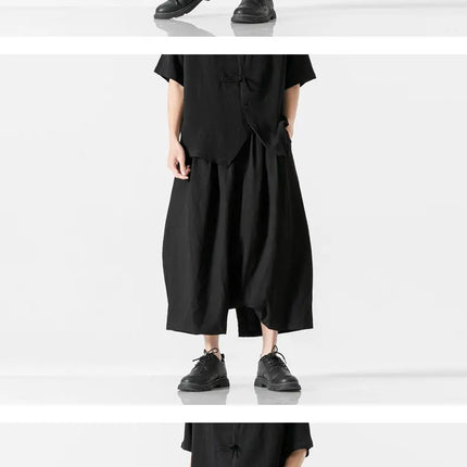 Pantaloni da uomo in stile giapponese Harajuku pantaloni larghi 2025 primavera maschile streetwear Y2K moda punk casual pantaloni a gamba larga a vita alta