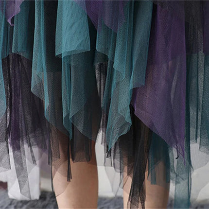 Tutu estivo gonna donna Harajuku Casual Tulle Bottom Jupe Femme Faldas moda vita alta Midi Mesh gonne abbigliamento donna Saia