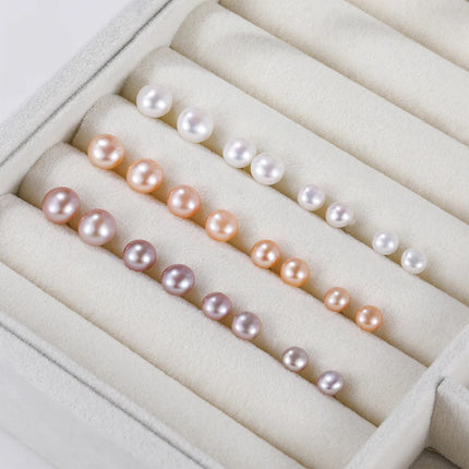 Orecchini a Perno con Perle Naturali d'Acqua Dolce per Donne, Argento Sterling 925, Gioielli Semplici e Colorati con Perle Selezionate a Mano platinumshop