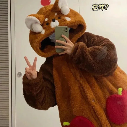 Adult raccoon costumes, cartoon pajamas, Halloween role-playing costumes, animal pajamas