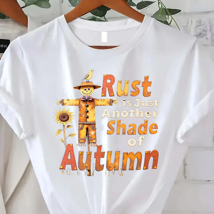 Comoda maglietta da donna con stampa Cozy Feels Forever T-shirt da donna con stampa floreale, stile casual comfort