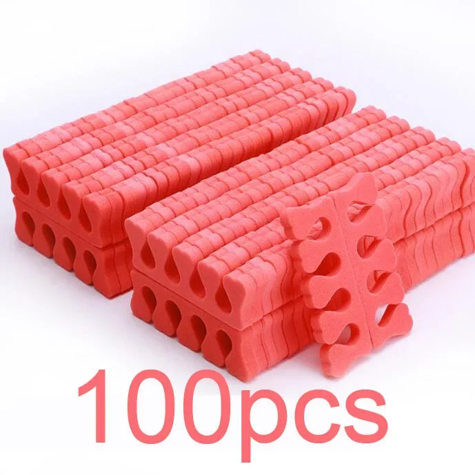 100Pcs/Pack Nail Art Finger Toe Separators Soft Heart-Shape Sponge Fingers Foot Separator Bulk Manicure Pedicure Care Tools Kits