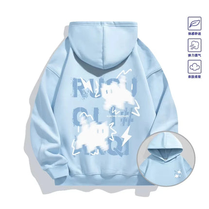 2026 Trendy _Haze Blue_ Cat Hoodie - Both Men's and Women's Spring_Autumn Multi-Purpose Coat - Cool Fashion Item