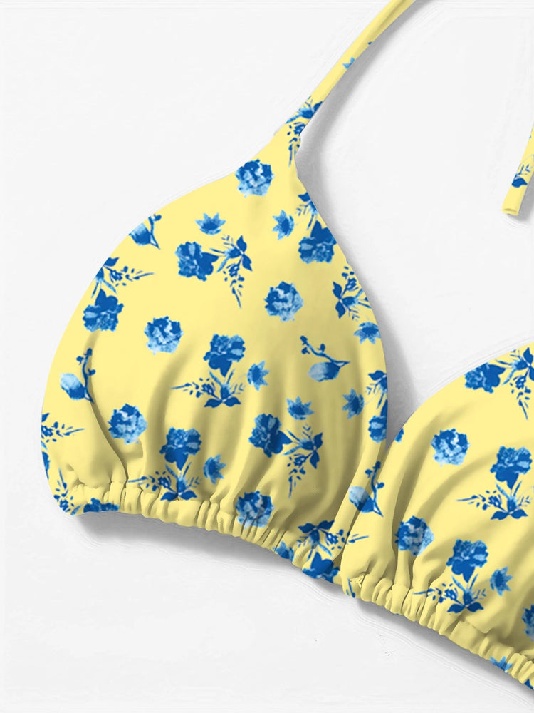 Nuovo Stile Bikini Due Pezzi da Donna Stampato, Fresco e Alla Moda, con Laccetti al Collo, Sexy e Trendy platinumshop