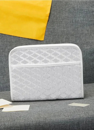 Borsa a tracolla unisex in vera pelle, borsa multifunzione da portare sotto il braccio, borsa portadocumenti portatile per viaggi d'affari