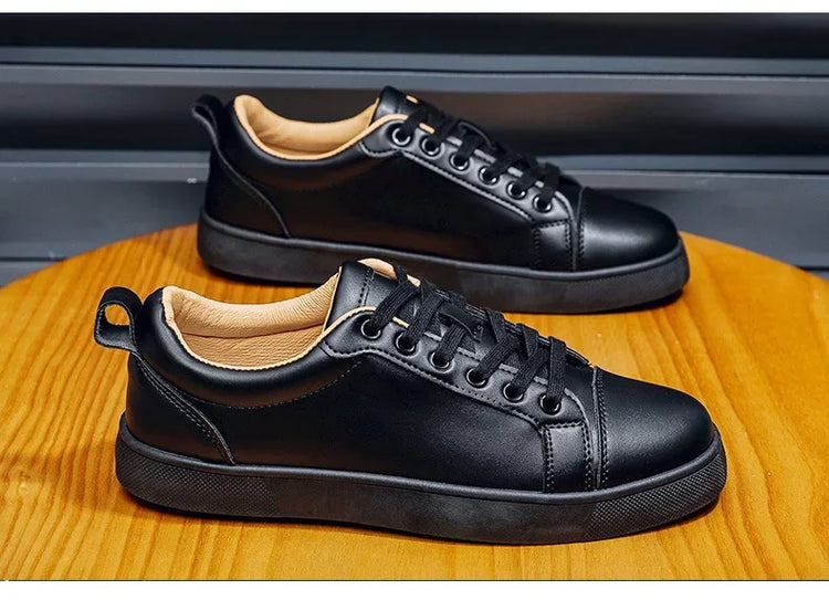 Men's High-End Casual Red Sole Board Oes Waterproof Sports Commuter Busin White Oes Simple Design Versatile Briti Sle