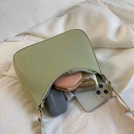 New Women's Fashion Handbags Retro Solid Color PU Leather Shoulder Underarm Bag Casual Women Hobos Handbags sac à main femme PlatiNum