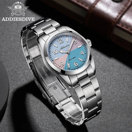 ADDIESDIVE Watch Men 2026 New 36mm Quartz Wristwatch AD2555 Sapphire 100m Waterproof BGW9 Luminous 316L Stainless Steel Watches