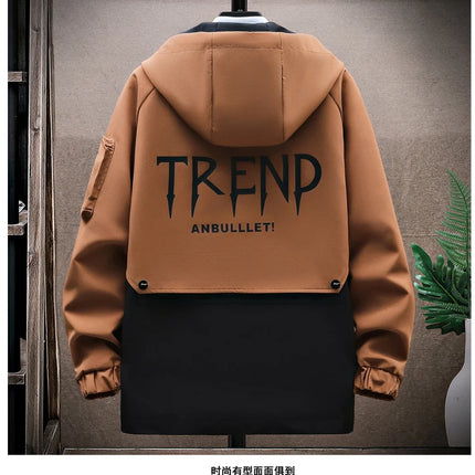 Windbreaker Regular Zipper Jacket 2023 Spring Men's Hooded Trend Printed Jacket Hip Hop Top Men's Low Price