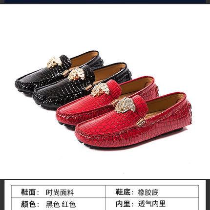 Stazione europea Slip-On Lazy Beanie Shoes Modello coccodrillo da uomo Scarpe da uomo 36 Taglia piccola 48 Nuove scarpe casual in pelle da uomo di grandi dimensioni