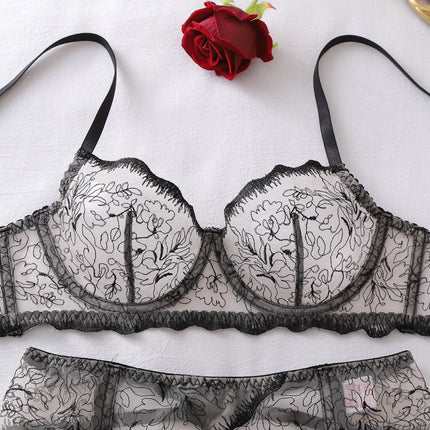 Tornova Erotic Lingerie High-quality Complex Craftsmanship See-through Embroidery Shaping Slim Women Sexy Lingerie Split Hot Set