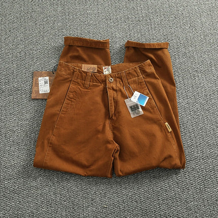 Spring And Autumn New American Retro 100% Cotton Multi-pocketed Washed Old Straight Casual Pants Loose Fashion Cargo Trousers