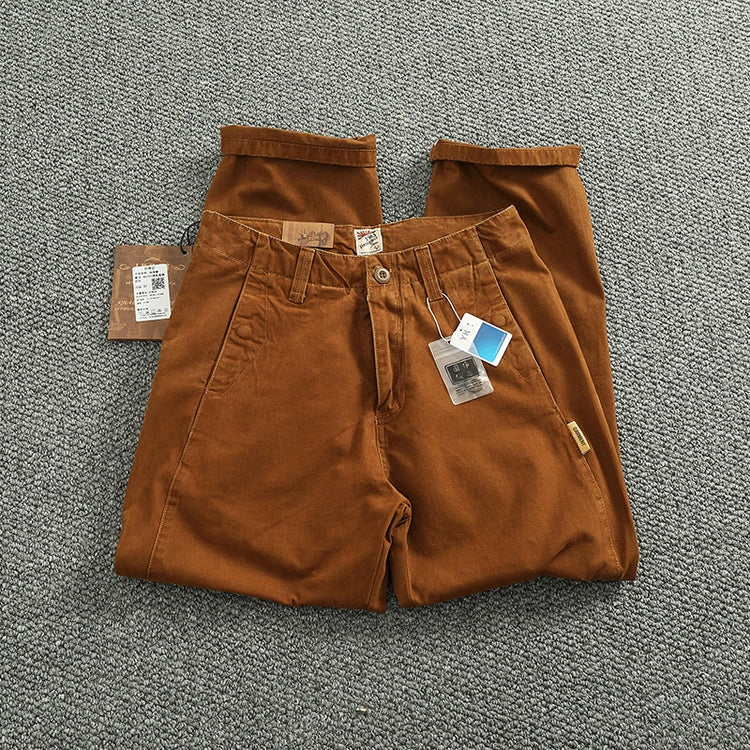 Spring And Autumn New American Retro 100% Cotton Multi-pocketed Washed Old Straight Casual Pants Loose Fashion Cargo Trousers