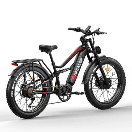Bicicletta elettrica potente da 3000W, velocità massima di 60km/h, TIFGALOP ES7pro, pneumatici fat da 26 pollici, doppio motore per tutti i terreni, bici elettrica per adulti.
