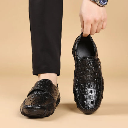 Mocassini Estivi da Uomo per Matrimonio, Scarpe Eleganti da Passeggio, Mocassini da Guida, Nuovi Arrivi Scarpe Casual da Uomo in Pelle Spaccata Slip-on, Scarpe Basse da Uomo