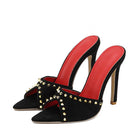 Liyke 2026 Mode d'été Rivet en métal Designer Talons hauts Chaussons femme Sexy Bout pointu Fête Stripper Chaussures Sandales
