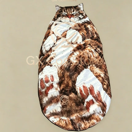 Giant Animal Sleeping Bag Comfortable Soft Warm Plush Bag Washable Cute Cat Envelope Sleeping Bag for Adults Winter Outdoor Use