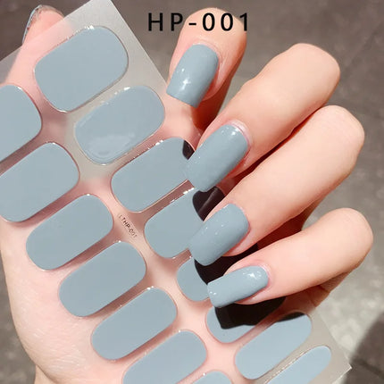 Semi Cured Wraps Fast Gel Nail Sticker Soild Nail Gel Wraps Adhesive Full Cover Gel Nail Decal UV Lamp Cured Manicure Decoration2028