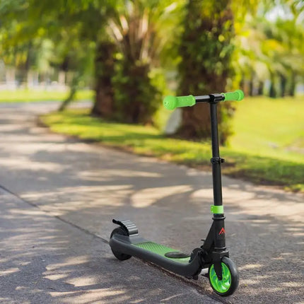 Monopattino elettrico pieghevole per bambini dai 6 anni in su, velocità 8 km/h, 71x36.5x75-80cm, alluminio, acciaio, verde