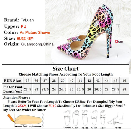 Moda Leopard Print 8cm 10cm 12cm Décolleté Donna Punta a punta Stiletto Sexy Celebrity Night Club Party Scarpe col tacco alto di grandi dimensioni platinumshop