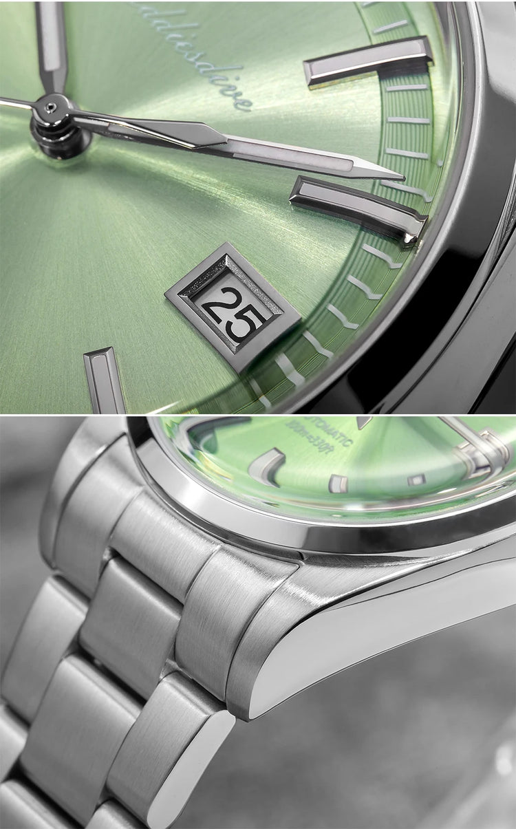 ADDIESDIVE Men's Automatic Mechanical Watch 316L Stainless Steel Luminous with Calendar 100M Waterproof Men's Wristwatch