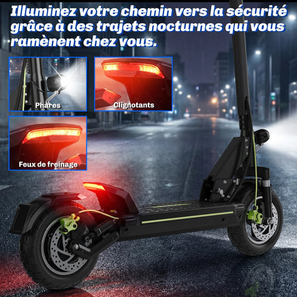 Monopattino Elettrico per Adulti TODIMART, E-Scooter Urbano, Batteria 48V 10.4Ah, Motore 500W, Velocità 45km/h, Autonomia 30-45km, Monopattino Elettrico Pieghevole Portatile per Pendolari
