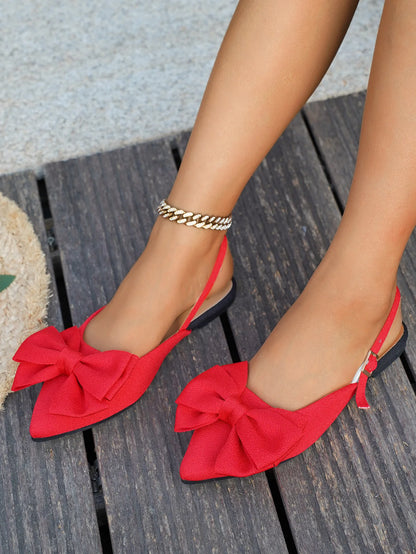 2025 New Ladies Shoes Closed Toe Women's Sandals Fashion Daily Summer Plus Size Butterfly-knot Slingbacks Flat Sandals