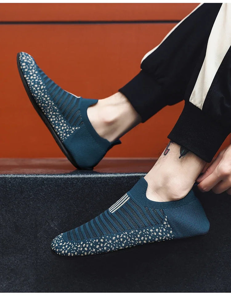 YRZL Mocassini in rete Mocassini da guida da uomo Appartamenti di alta qualità Scarpe da passeggio maschili Mocassini casual in mesh traspirante Scarpe estive da uomo