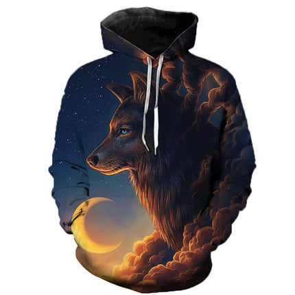 3D Wolf Hoodies Men Hooded Animal Printed Hoodie Sweatshirts Tracksuits Man/women Jackets Funny Hoody DropShipping