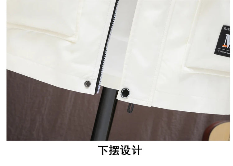 Fashion Men's Hooded Jackets 2026 Spring Autumn Youth High Streetwear Loose Casual Coat Outdoor Zipper Windbreaker Tops Clothing