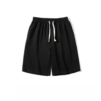 Pantaloncini da uomo casual classici a tinta unita di media lunghezza, semplici pantaloncini sportivi casual di tendenza