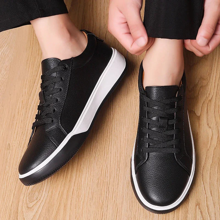 Fashion Wear-resistant Sole Genuine Leather Board Shoes Trend Versatile Walking Shoes 2025New Classic Casual Leather Mens Shoes