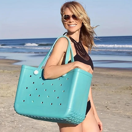 Fashionable Beach Bag, Waterproof Rubber Basket, Large Capacity Summer Shoulder Bag, Travel Bag for Women, Shopping Bags