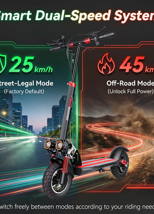 Monopattino elettrico SUNNIGOO per adulti, 10 pollici, fuoristrada, batteria al litio 48V, velocità massima   Monopattino Elettrico Pieghevole con Sedile, 45km/h, Lunga Autonomia, Potente Capacità di Salita, Portatile