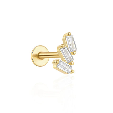 Orecchini con polsini piatti filettati con nappa tempestata di diamanti di nuovo stile, accessori per orecchie in stile europeo e americano. platinumshop