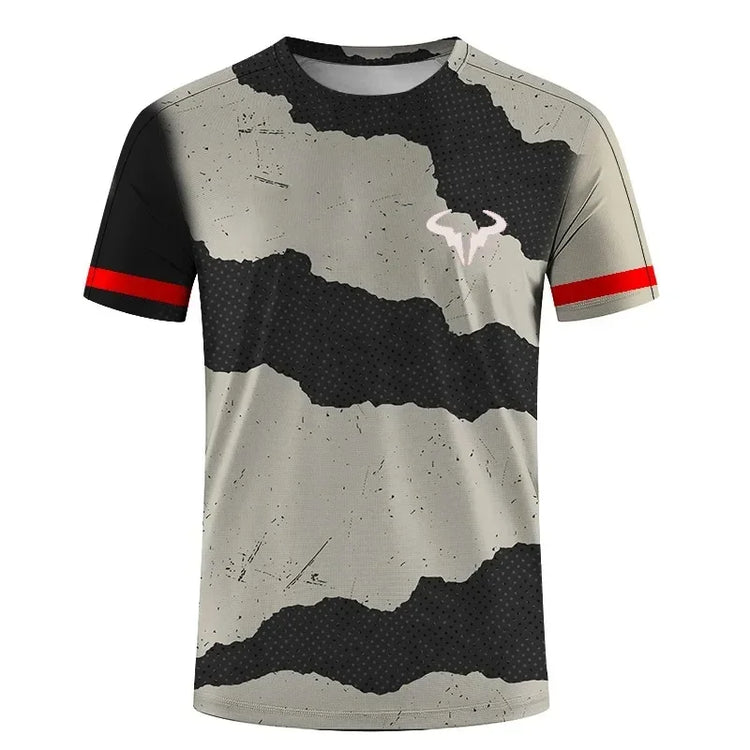 Serie di badminton e tennis T-shirt girocollo a maniche corte per sport estremi all'aria aperta da uomo e da donna stampata in 3D