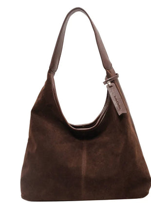 Women Suede Shoulder Bag with Zipper Hobo Bags Large Capacity Handbag Slouchy Bag Commuter Travel Bag Purses and Handbags PlatiNum