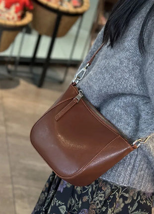 Nuova borsa in vera pelle, versatile borsa a tracolla piccola in pelle di vacchetta di alta qualità per donna