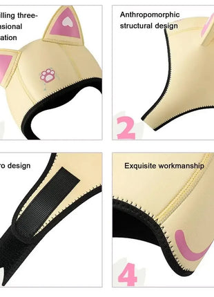 Cappuccio da sub con orecchie di gatto Cappuccio da muta in neoprene da 3 mm Cuffia da nuoto da donna carina per il surf Snorkeling Sport acquatici Cappello da sub da surf