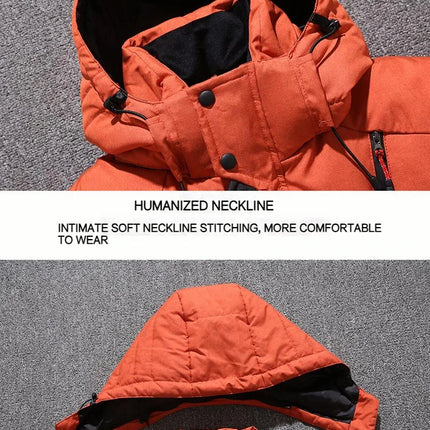 Winter White Duck Down Jacket Men Travel Hiking Thicken Warm Hooded Puffer Jackets Windproof Overcoat Down Coat Male Clothing