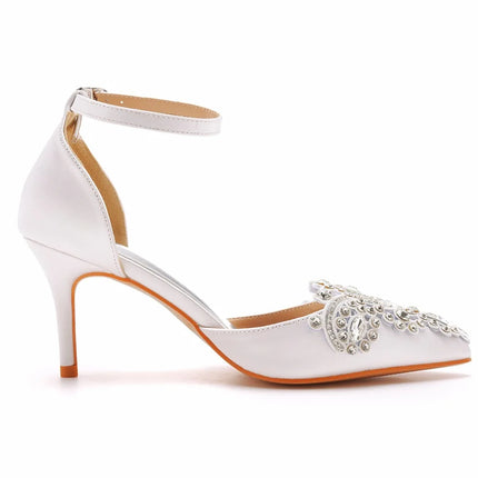 Sandali con tacco alto a punta décolleté da donna scarpe con scollo a barchetta firmate scarpe da sposa da donna scarpe da sera con tacco blu navy