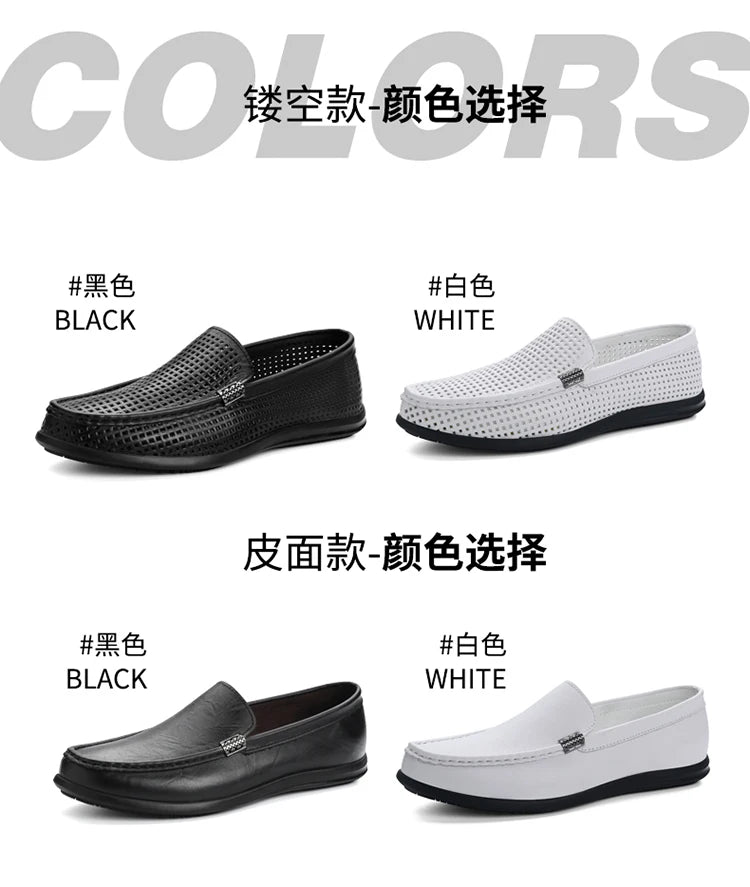 2025 Estate Scava Fuori Penny Mocassini Da Uomo Scarpe Da Barca Traspirante Uomo Mocassini In Pelle Slip On Appartamenti Mens Casual Scarpe Da Guida