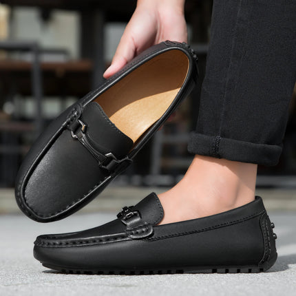 Mocassini in Pelle da Uomo Stile Britannico, Traspiranti, Slip-on, per Guida e Outdoor, Scarpe Casual Classiche Fatte a Mano, Design Elegante