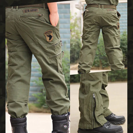 Men's Cargo Pants Outdoors Style Tactical Pants Male Camo Jogger Plus Size Cotton Many Pocket Men Camouflage Black Trousers